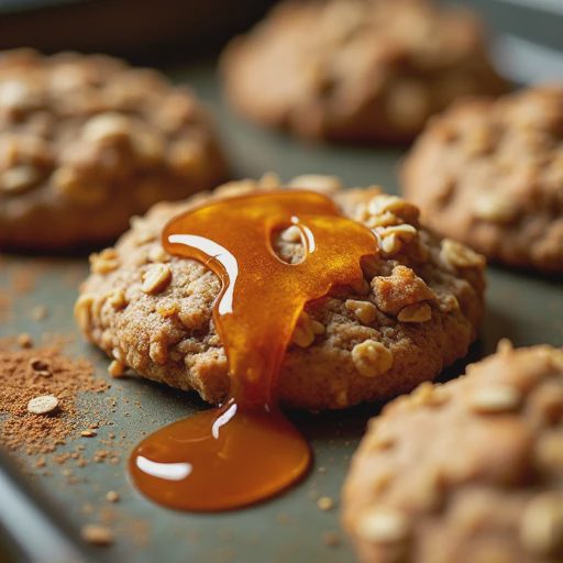 A freshly baked oatmeal cookie