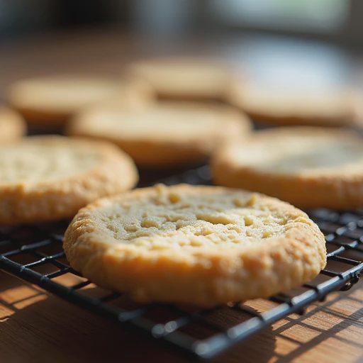 A close-up of a baking cooling rack under natural light.