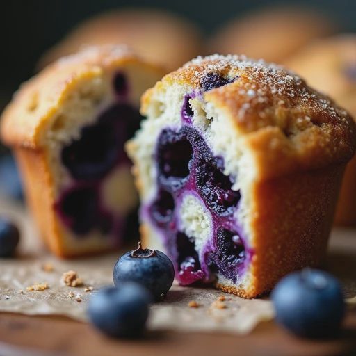A freshly baked blueberry pastry image.
