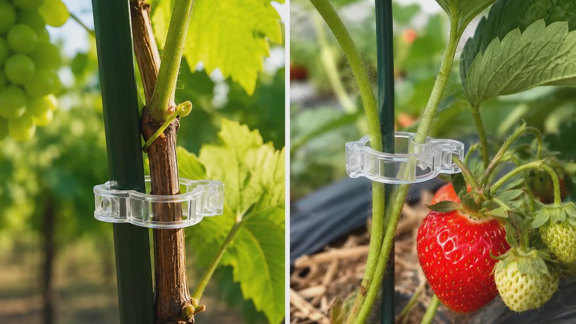 plant support clips used on climbing vegetables.