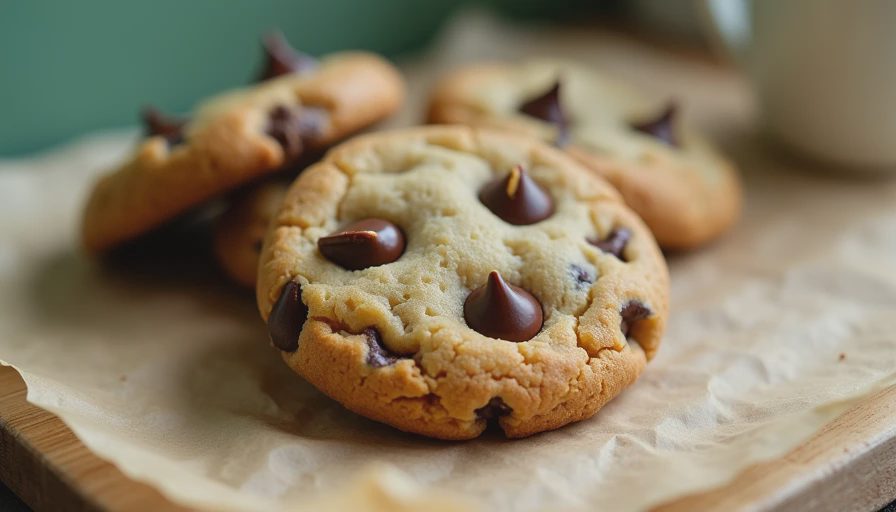 Visual context for eggless chocolate chip cookies