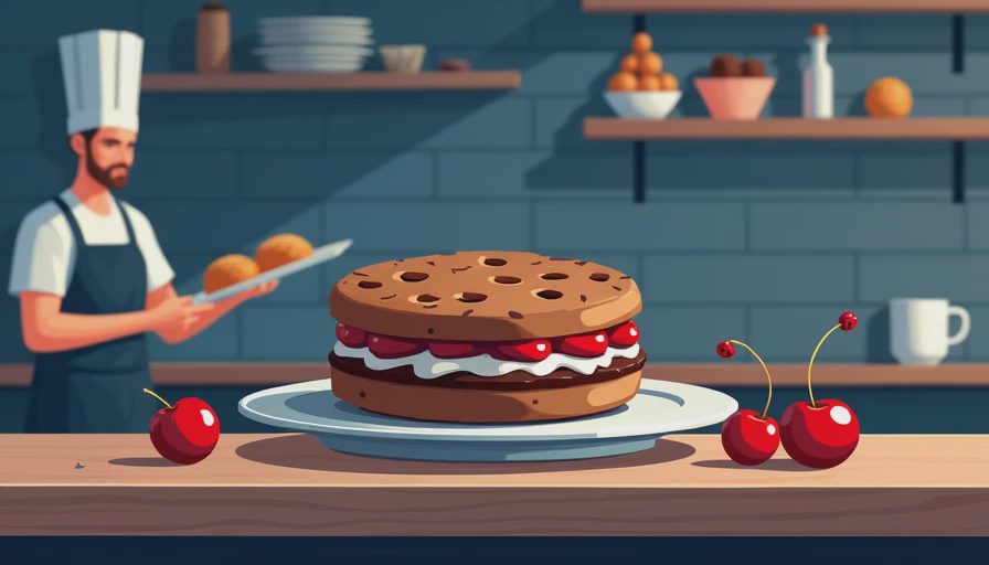 Illustration for black forest cookie