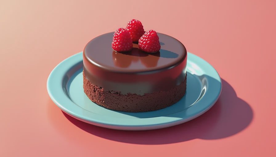 Chocolate raspberry cake with less sugar and more flavor