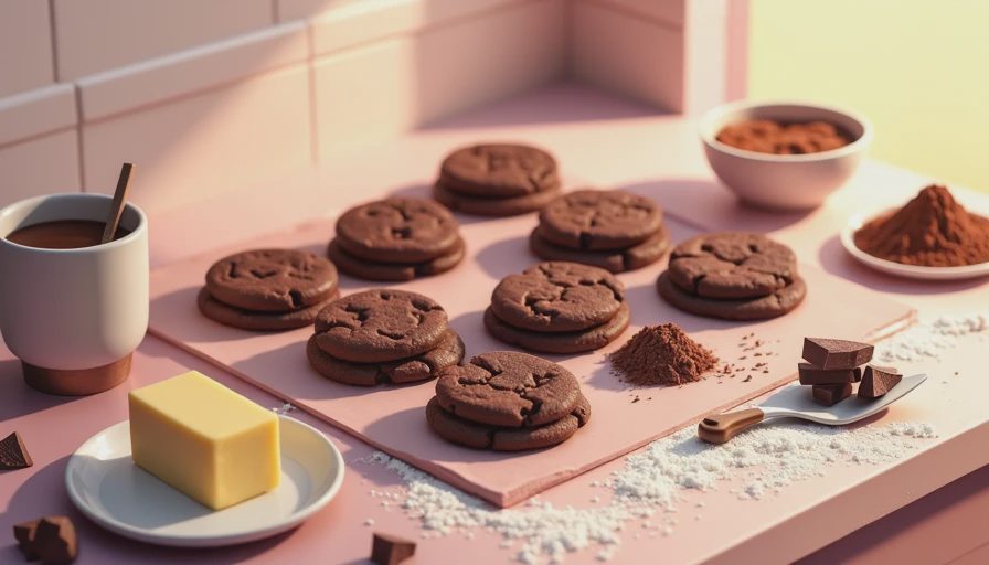 Double Chocolate Chunk Cookies with Less Sugar and More Chocolate Flavor