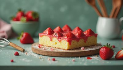 Strawberry Sheet Cake with Less Sugar and More Berry Flavor