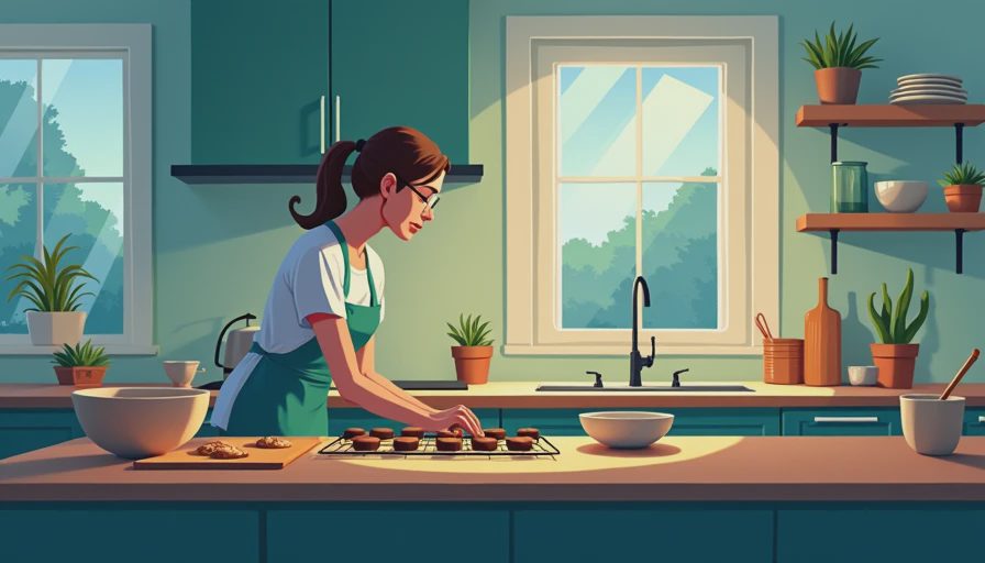 Illustration for peppermint chocolate cookies