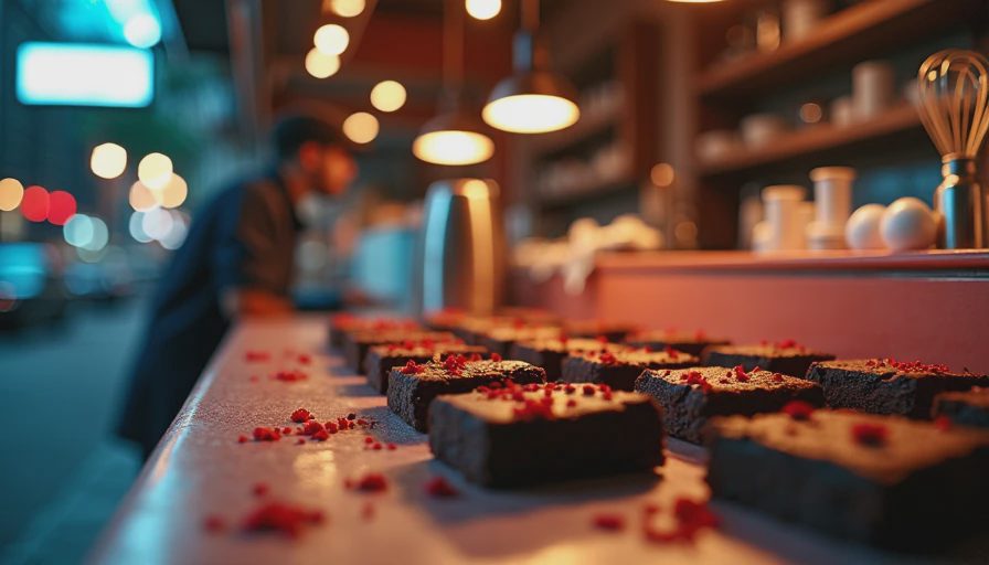 Visual context for red velvet brownies