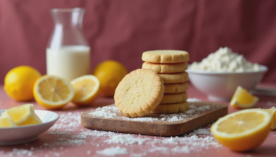 Visual context for lemon shortbread cookies