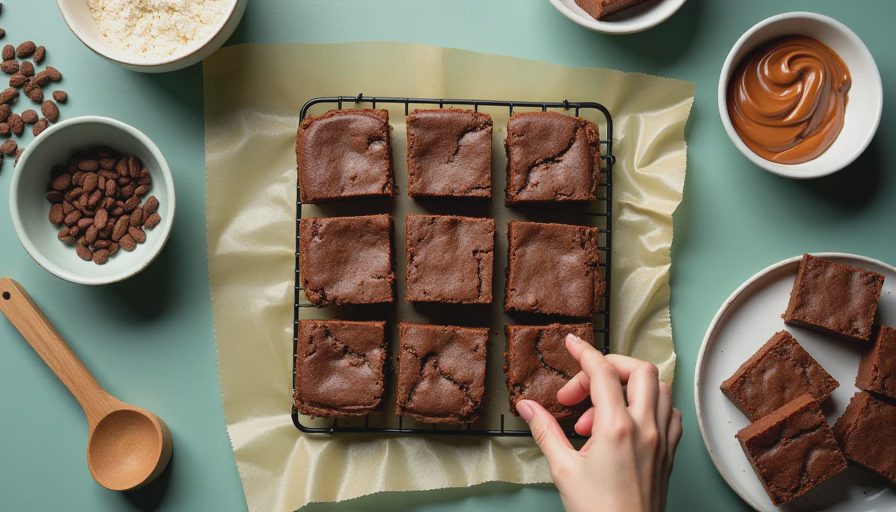 Illustration for white and chocolate brownies